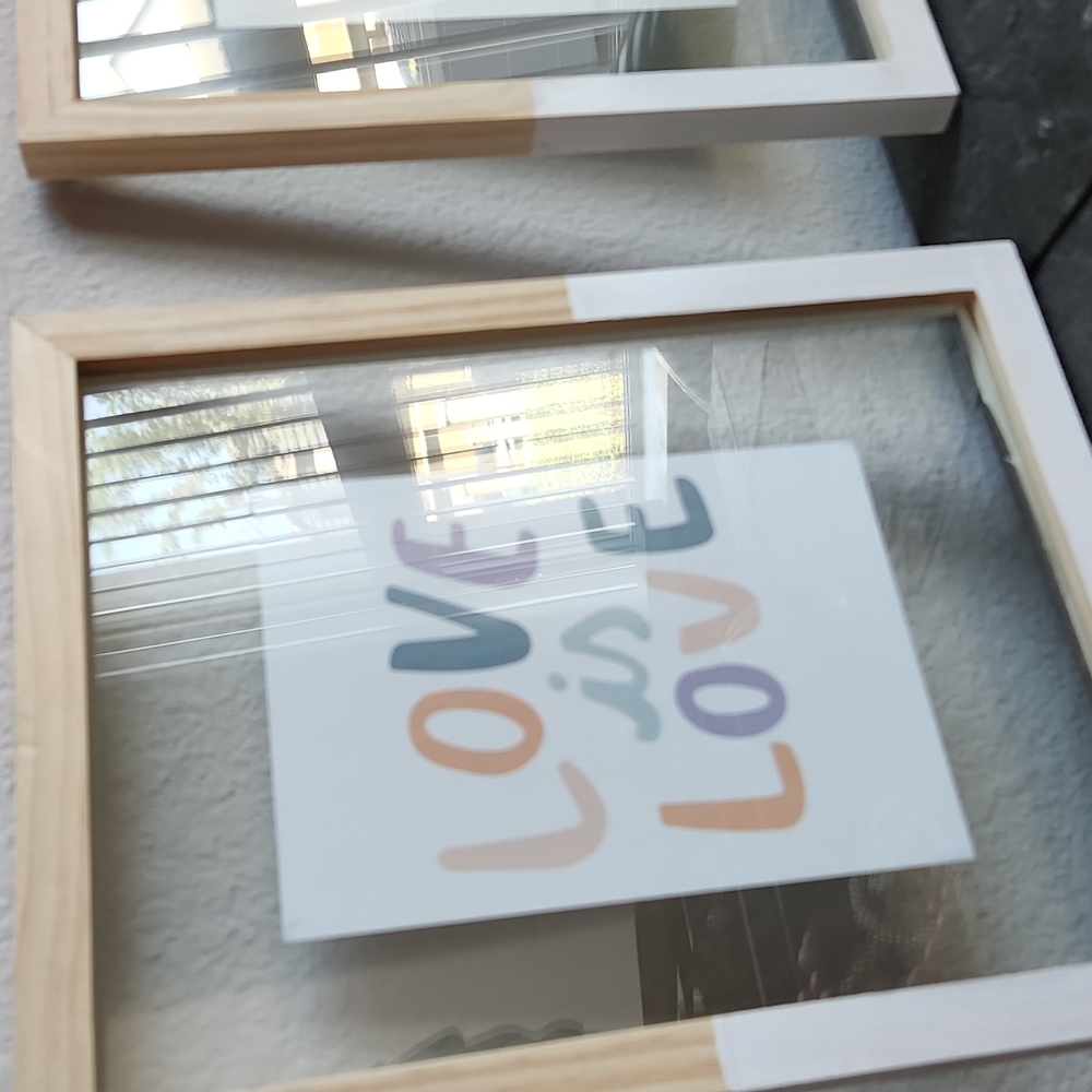 2 - LOVE 💕 8x10 Home Décor Glass Love is Love & Je T'aime Pastel colors - Picture 5 of 5